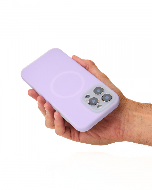 Чехол Liquid Silicone Full с поддержкой MagSafe для iPhone 15 Pro Max violet