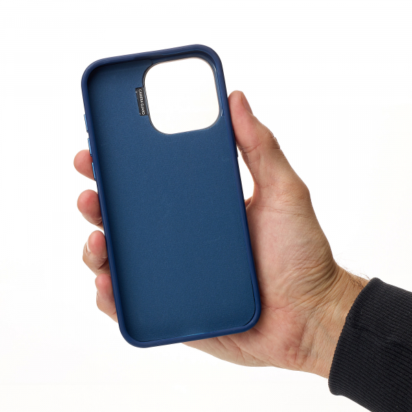 Чехол MagSafe LEATHER CAMERA CASE для iPhone 15 Pro Max темно-синий