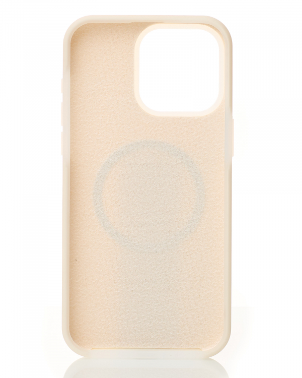 Чехол Liquid Silicone Full с поддержкой MagSafe для iPhone 15 Pro Max cream