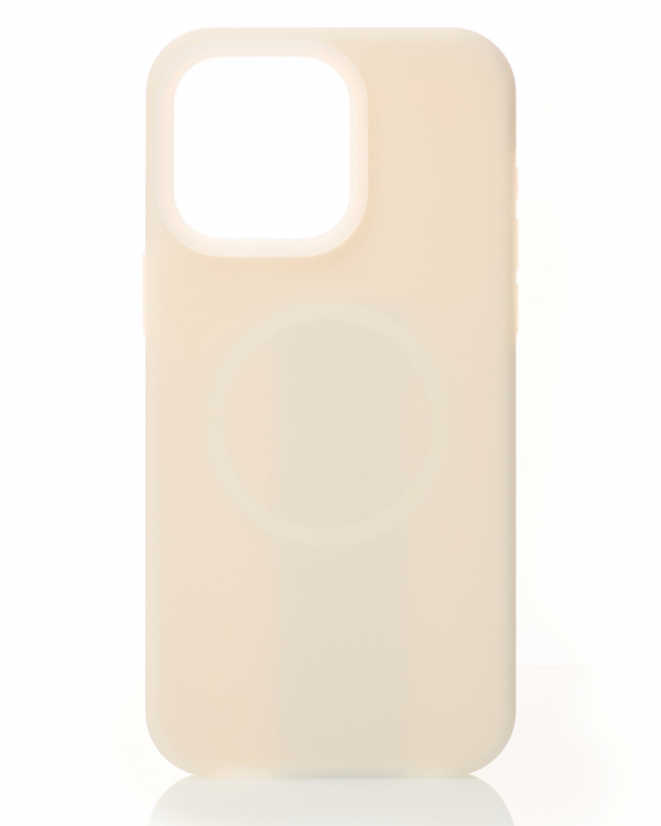 Чехол Liquid Silicone Full с поддержкой MagSafe для iPhone 15 Pro Max cream