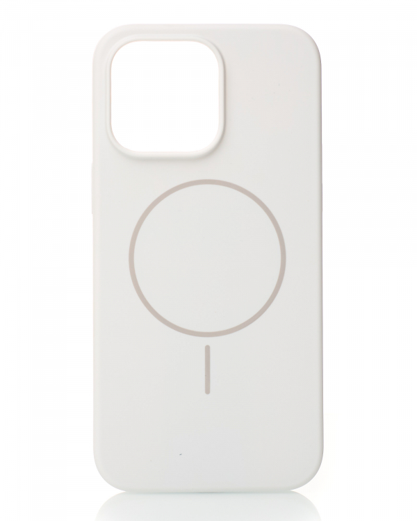Силиконовый чехол Slim Ring Soft с поддержкой MagSafe для iPhone 15 white