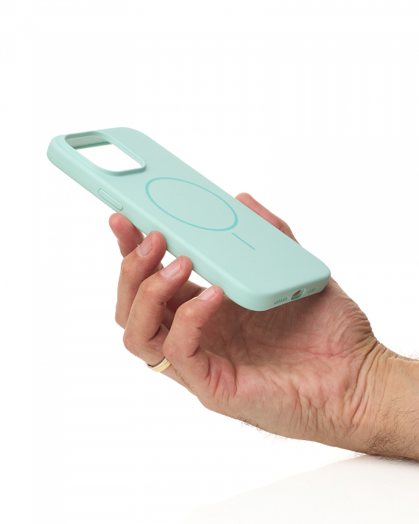 Силиконовый чехол Slim Ring Soft с поддержкой MagSafe для iPhone 15 succulent
