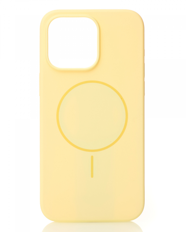Силиконовый чехол Slim Ring Soft с поддержкой MagSafe для iPhone 15 sunglow