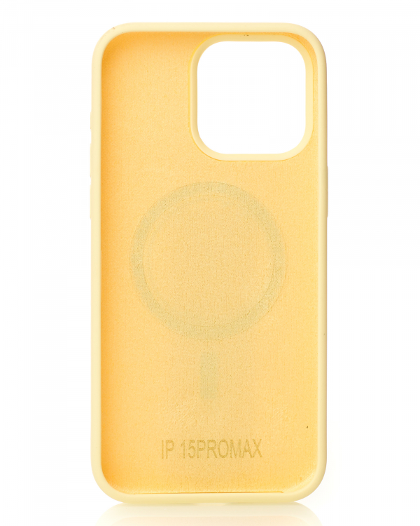 Силиконовый чехол Slim Ring Soft с поддержкой MagSafe для iPhone 15 sunglow