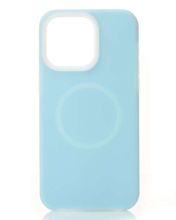 Чехол MagSafe Liquid Silicone Full для iPhone 14 Pro blue fog