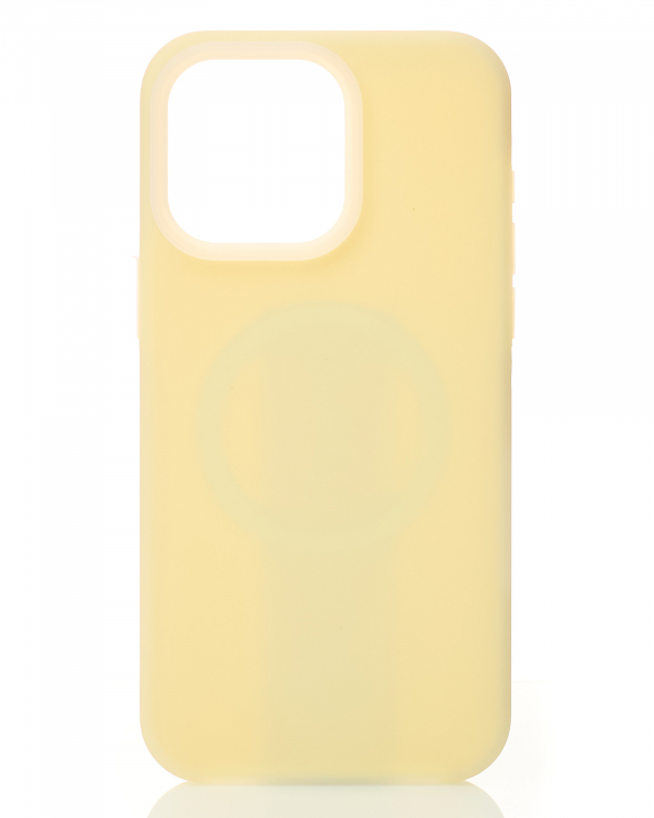 Чехол Liquid Silicone Full с поддержкой MagSafe для iPhone 15 Pro Max sunglow