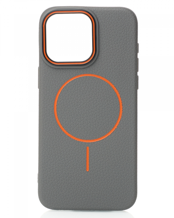 Чехол MagSafe Beats Case Leather Textured для iPhone 14 stone gray