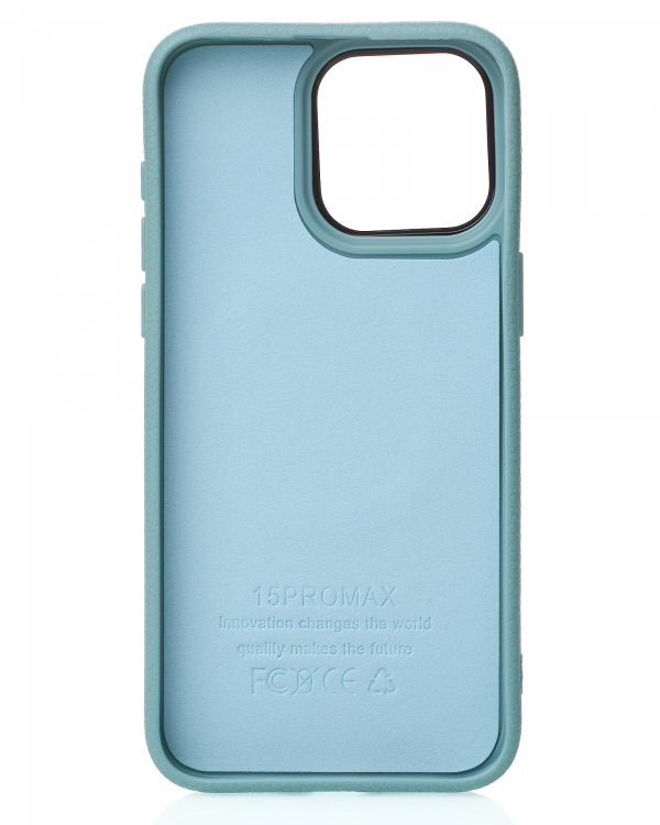 Силиконовый чехол Slim Ring Leather Textured с поддержкой MagSafe для iPhone 15 Pro Max wave blue