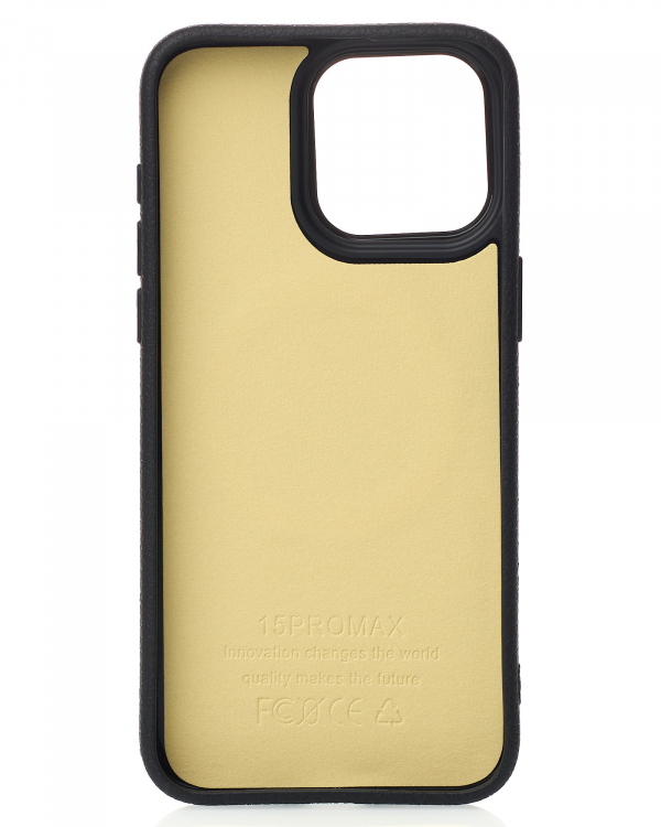 Силиконовый чехол Slim Ring Leather Textured с поддержкой MagSafe для iPhone 15 Pro Max black