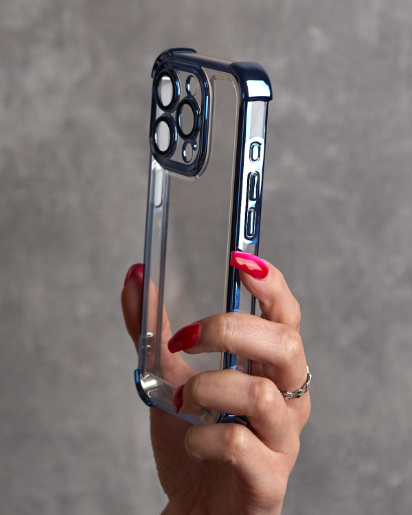 Пластиковый чехол FRAME CORNER для iPhone 13 Pro Max синий