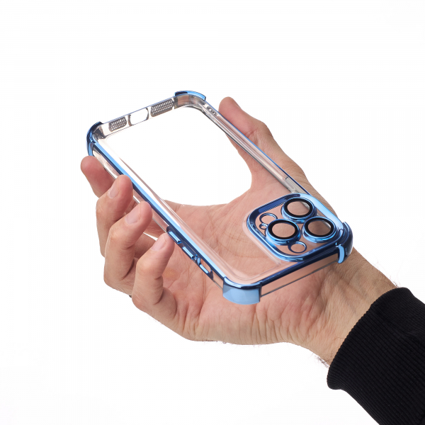 Пластиковый чехол FRAME CORNER для iPhone 13 Pro Max синий