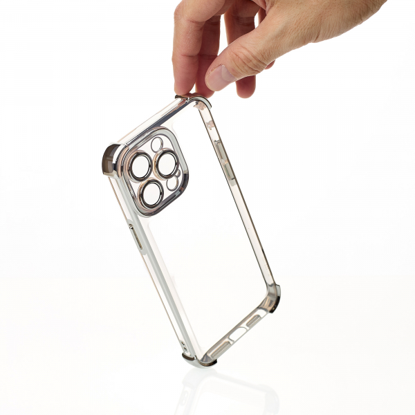 Пластиковый чехол FRAME CORNER для iPhone 13 Pro Max серебряный