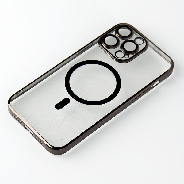Пластиковый чехол MagSafe "Glitter" для iPhone 14 Pro черный