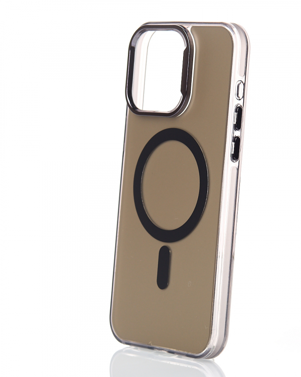 Полиуритановый чехол IMD Colors с поддержкой MagSafe для iPhone 15 Pro Max черный