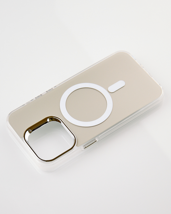 Полиуритановый чехол IMD Colors с поддержкой MagSafe для iPhone 15 Pro Max серебряный