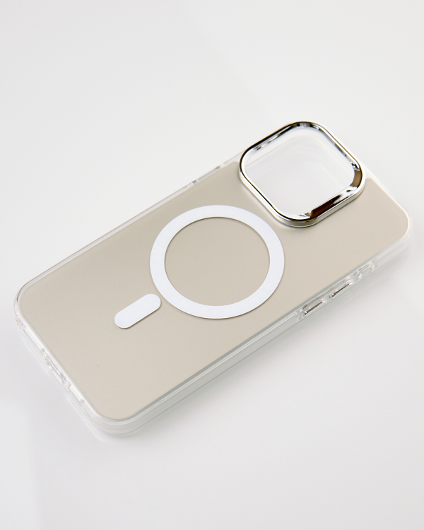 Полиуритановый чехол IMD Colors с поддержкой MagSafe для iPhone 11 Pro Max серебряный