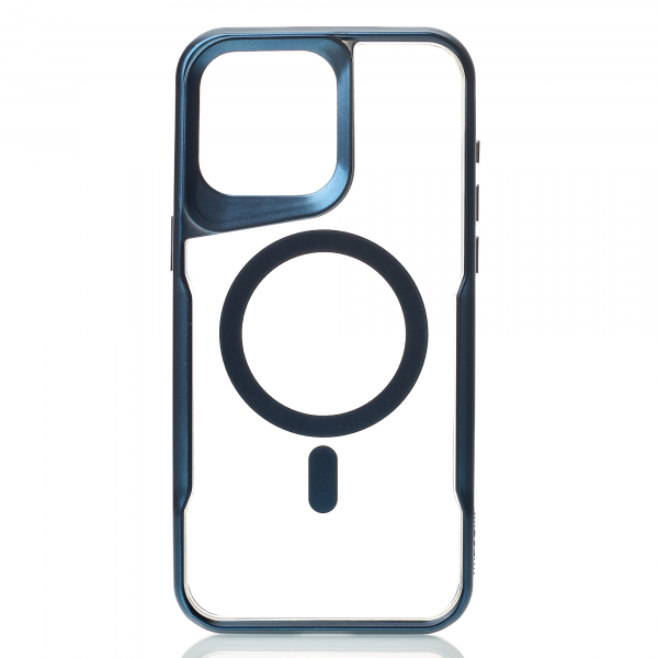Пластиковый чехол MagSafe NEWZONE для iPhone 15 Pro Max синий