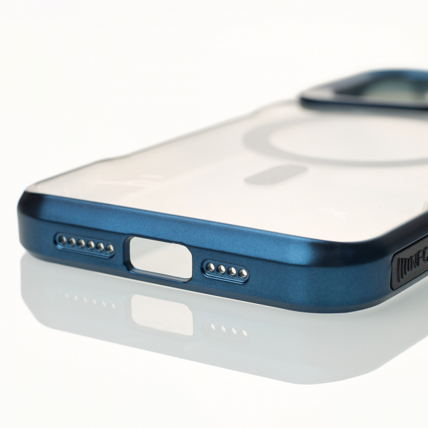 Пластиковый чехол MagSafe NEWZONE для iPhone 15 Pro Max синий