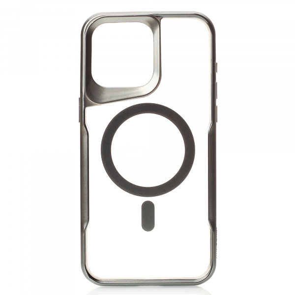 Пластиковый чехол MagSafe NEWZONE для iPhone 15 Pro Max серый