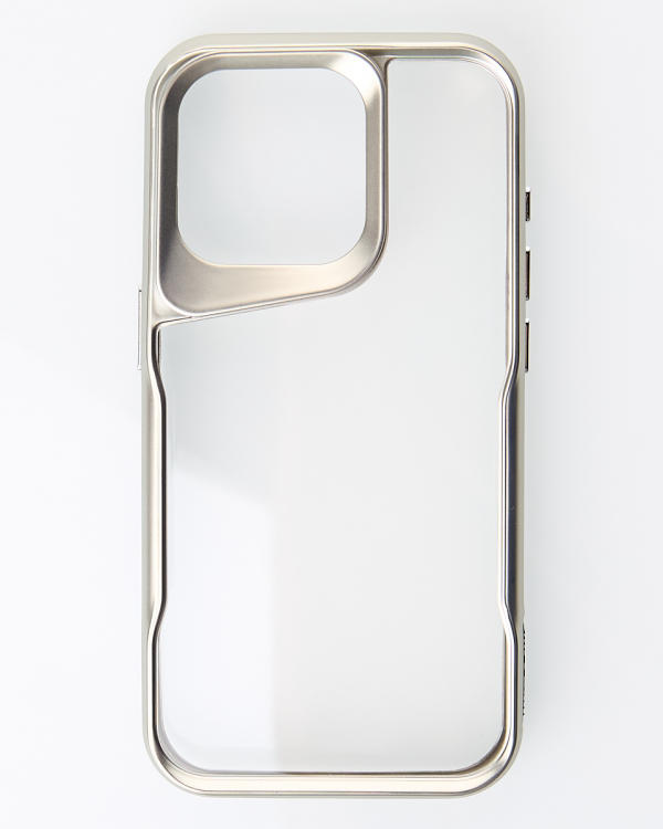 Пластиковый чехол NEWZONE для iPhone 15 Pro Max серебряный