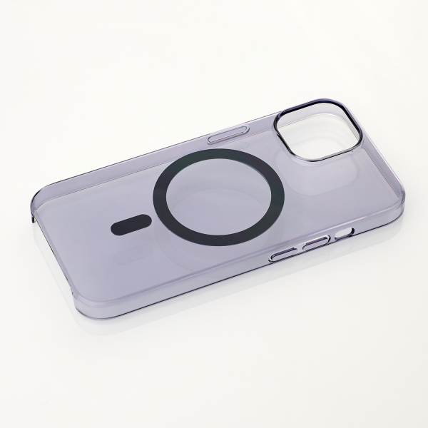 Пластиковый чехол OrigCase "Clear" with MagSafe для iPhone 15 фиолетовый