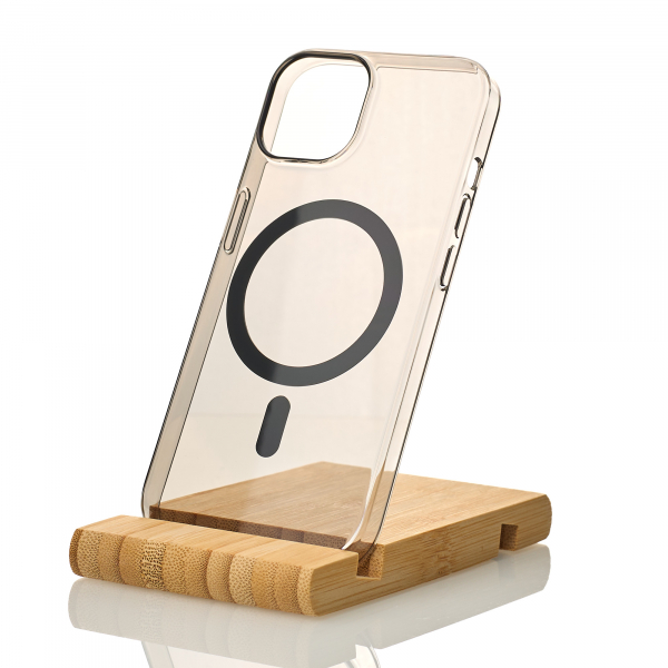 Пластиковый чехол OrigCase "Clear" with MagSafe для iPhone 15 черный