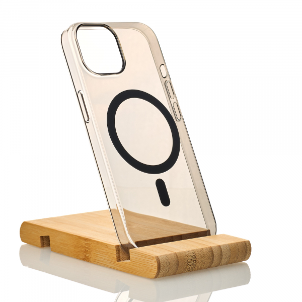 Пластиковый чехол OrigCase "Clear" with MagSafe для iPhone 15 черный