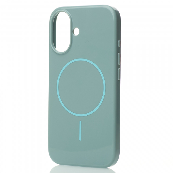 Поликарбонатный чехол Slim Ring с поддержкой MagSafe для iPhone 16 wave blue