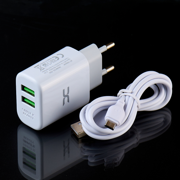 Сетевое зарядное устройство DC 2в1 micro 2USB/2.4A (CA-D24) белый