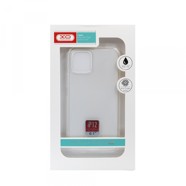 Силиконовый чехол XO K01 для iPhone 13 (6.1) (anti-fall w/rope hole/skid) прозрачный