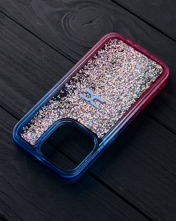 Силиконовый чехол AQUARIUM для iPhone 13 Pro синий/розовый