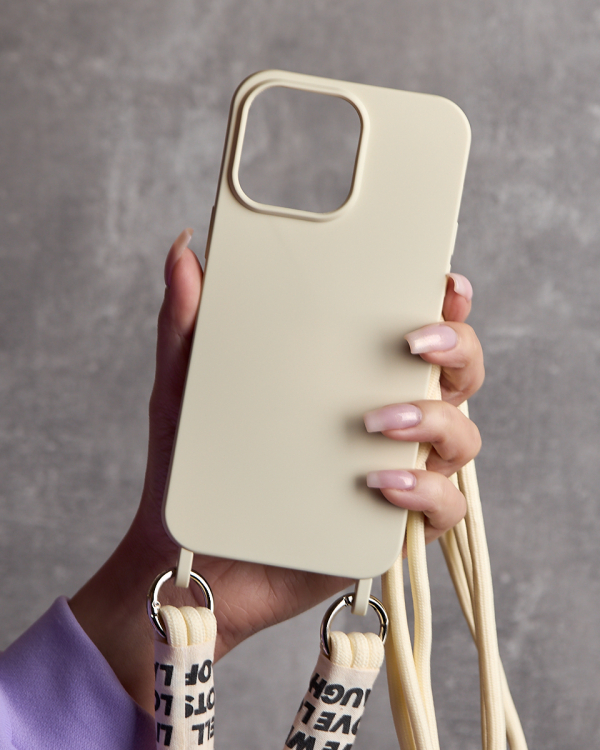 Силиконовый чехол CORD для iPhone 15 бежевый