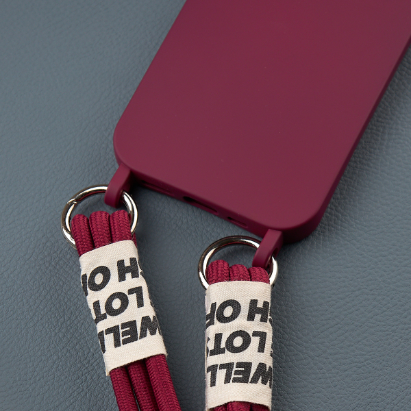 Силиконовый чехол CORD для iPhone 15 бордовый