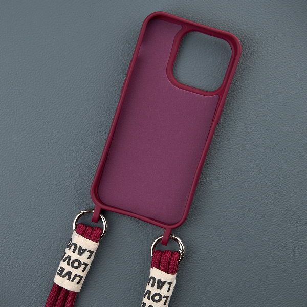 Силиконовый чехол CORD для iPhone 15 бордовый