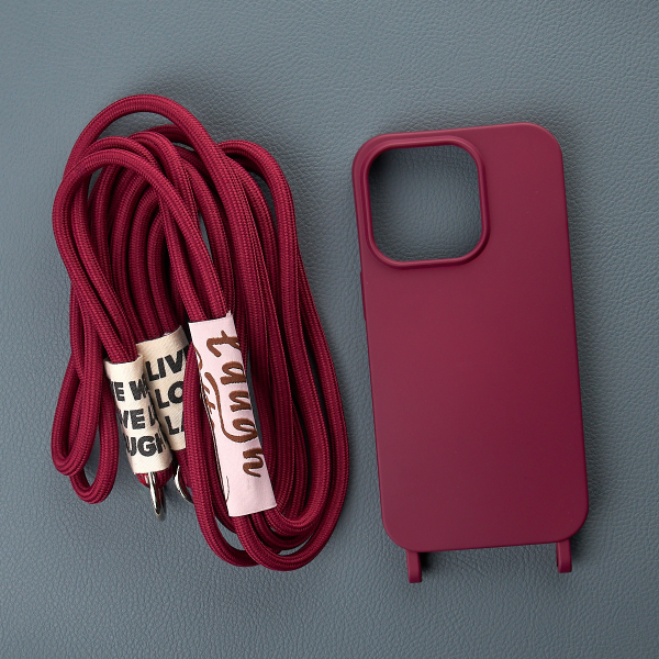 Силиконовый чехол CORD для iPhone 15 бордовый