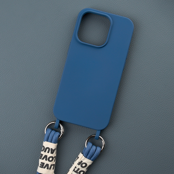 Силиконовый чехол CORD для iPhone 15 синий