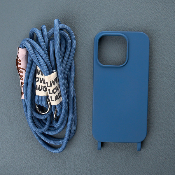 Силиконовый чехол CORD для iPhone 15 синий