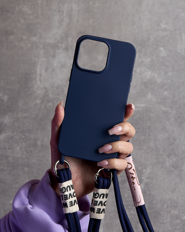 Силиконовый чехол CORD для iPhone 15 темно-синий