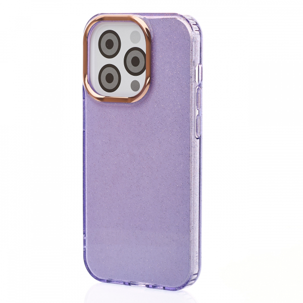 Силиконовый чехол DARK GLITTER для iPhone 15 Pro фиолетовый