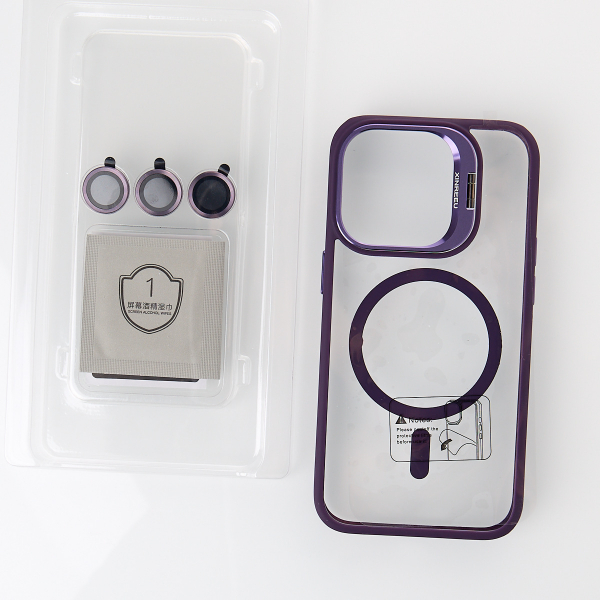 Силиконовый чехол MagSafe CAMERA GLASS PROTECTION для iPhone 11 темно-фиолетовый