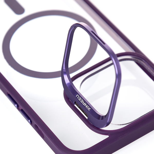 Силиконовый чехол MagSafe CAMERA GLASS PROTECTION для iPhone 14 темно-фиолетовый