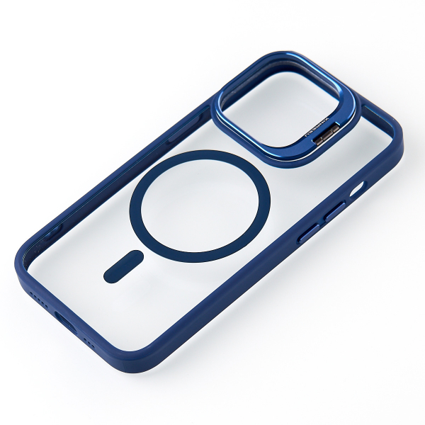 Силиконовый чехол MagSafe CAMERA GLASS PROTECTION для iPhone 14 темно-синий