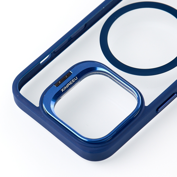Силиконовый чехол MagSafe CAMERA GLASS PROTECTION для iPhone 14 темно-синий