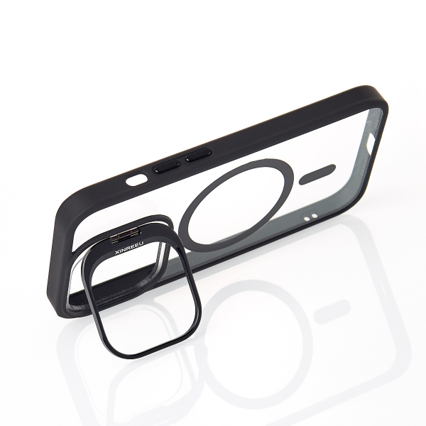 Силиконовый чехол MagSafe CAMERA GLASS PROTECTION для iPhone 14 черный