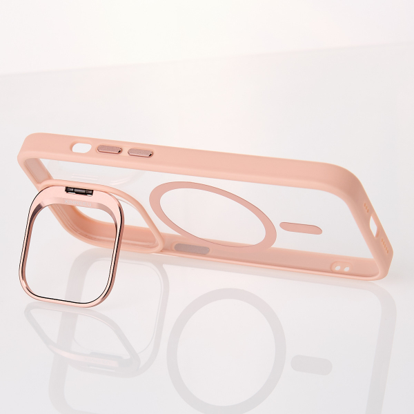 Силиконовый чехол MagSafe CAMERA GLASS PROTECTION для iPhone 14 розовый