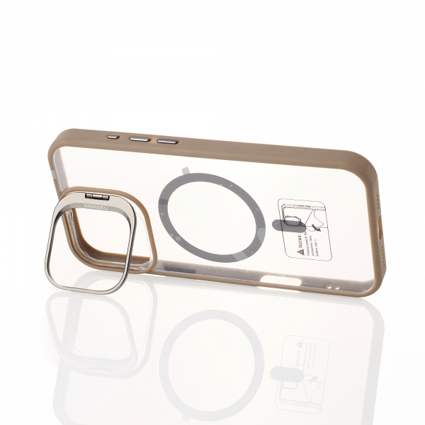 Силиконовый чехол MagSafe CAMERA GLASS PROTECTION для iPhone 16 Plus серый