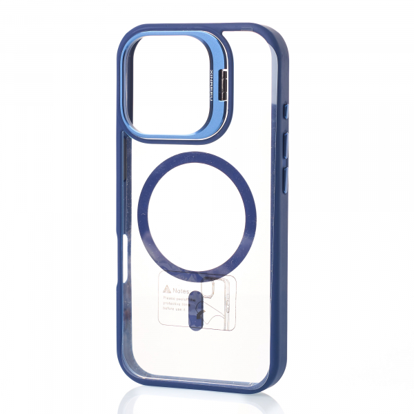 Силиконовый чехол MagSafe CAMERA GLASS PROTECTION для iPhone 16 темно-синий