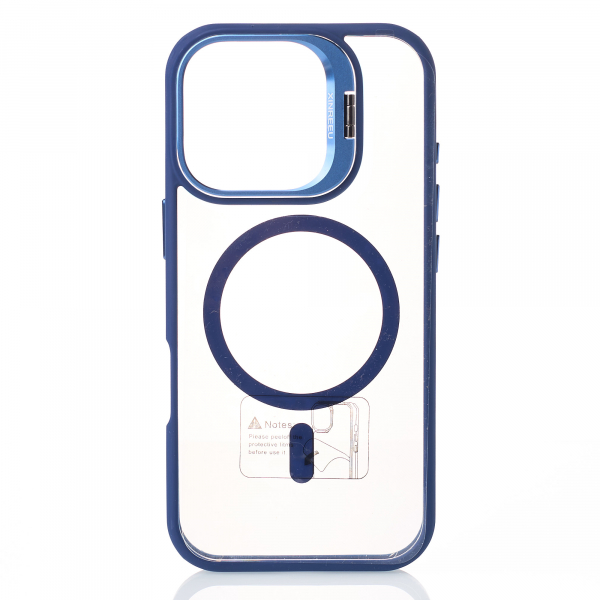 Силиконовый чехол MagSafe CAMERA GLASS PROTECTION для iPhone 16 Plus темно-синий