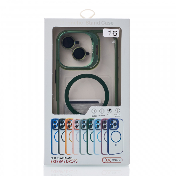 Силиконовый чехол MagSafe CAMERA GLASS PROTECTION для iPhone 16 темно-зеленый