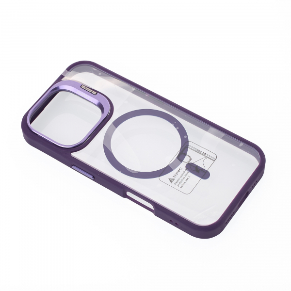 Силиконовый чехол MagSafe CAMERA GLASS PROTECTION для iPhone 16 Plus темно-фиолетовый